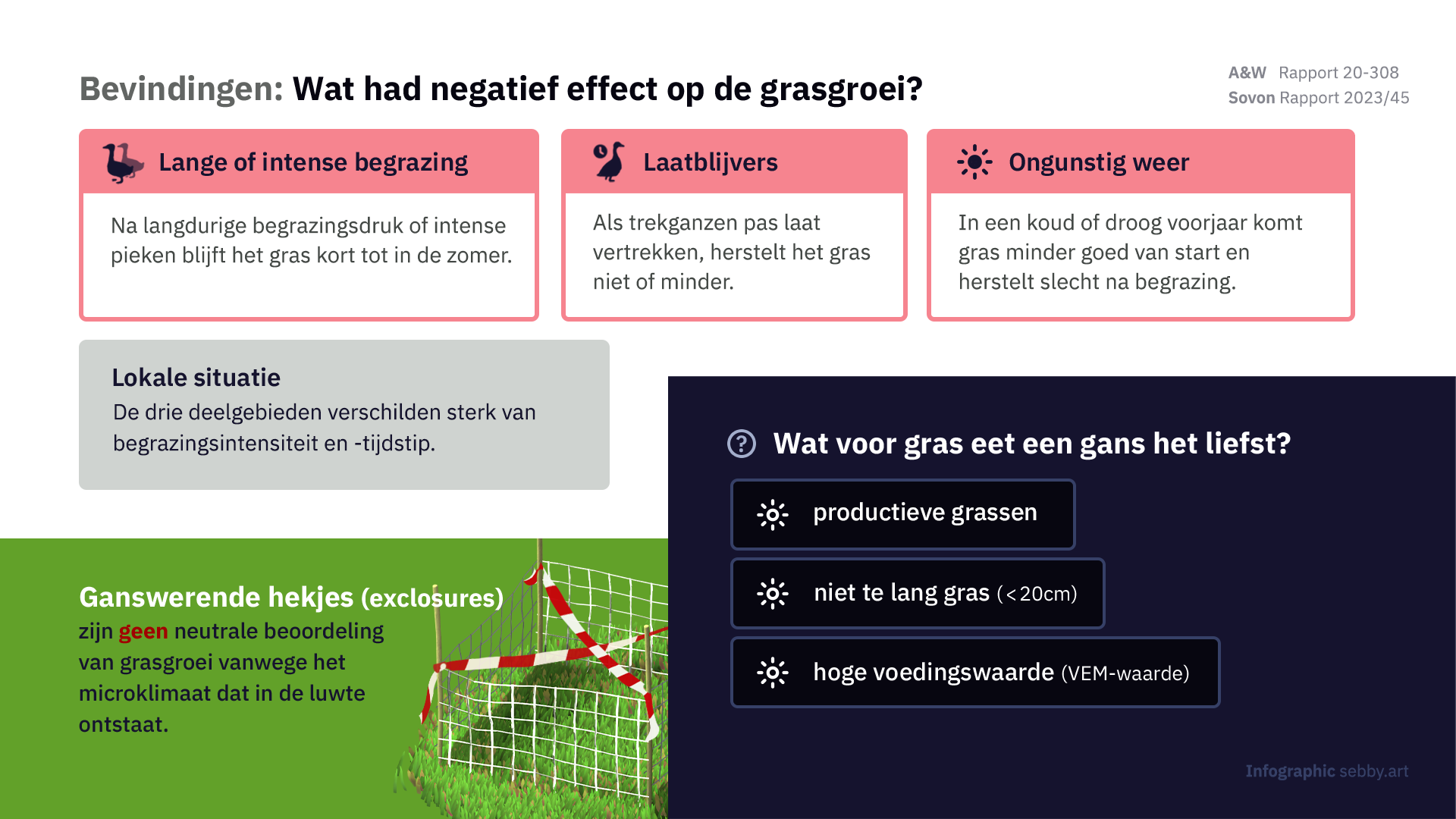 Wat had negatief effect op de grasgroei?